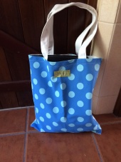 Blue Polka Dot Cotton Shopping Bag